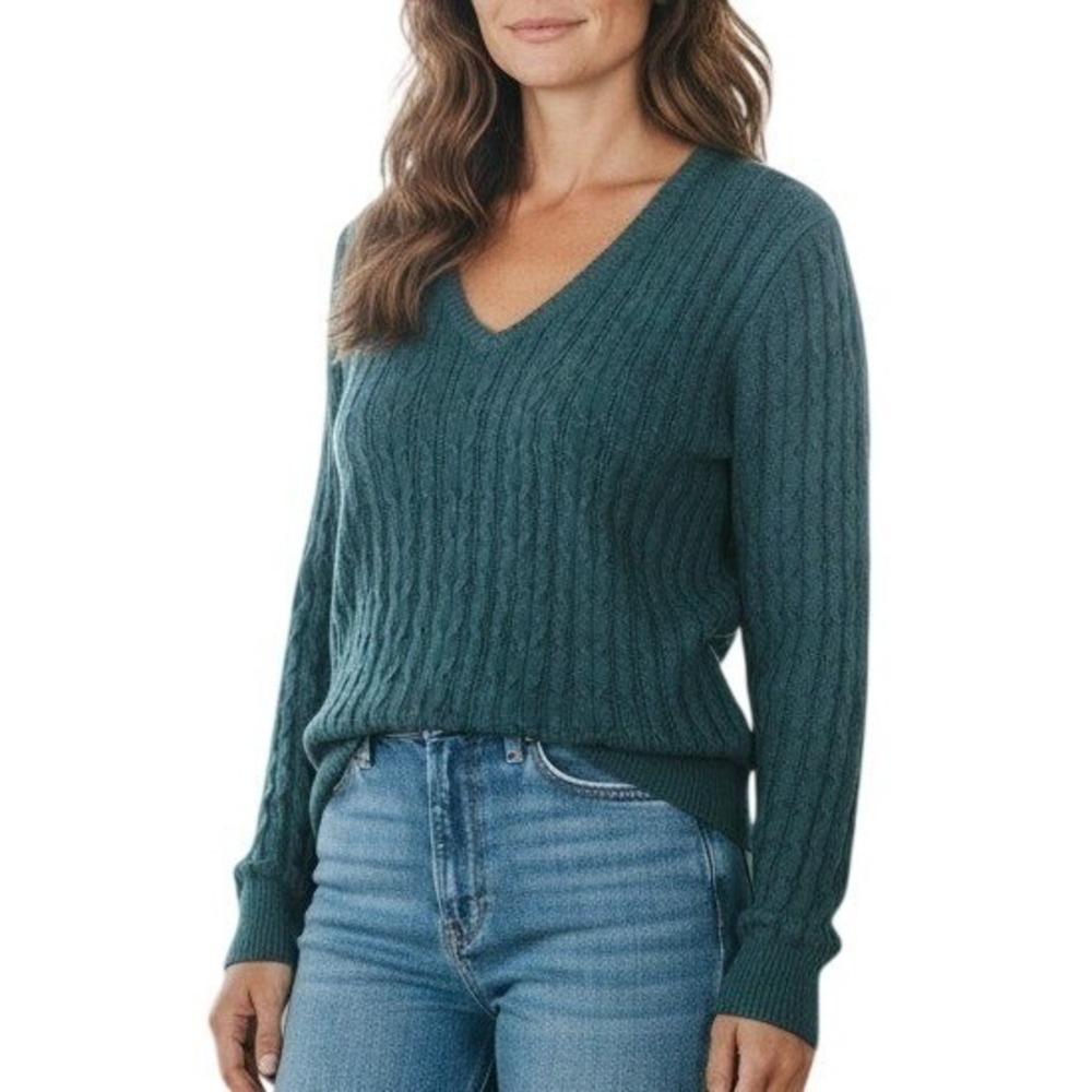 St Johns Bay Cable‎ Knit Sweater Teal 3X
